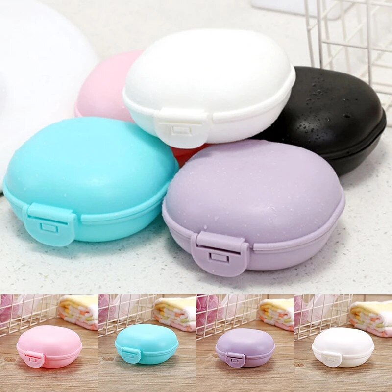 Portable Drain Soap Dishes Plastic Soap Dish with Lid Bathroom Soap Dish Soap Dish Home Shower Travel Hiking Rack Container