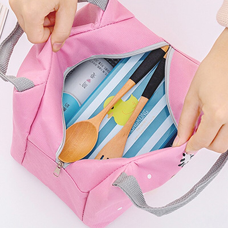 Cartoon Thermal Insulated Lunch Bag Portable Lunch Box Tote Kids Food Storage Bags Bento Pouch Waterproof Cooler Bag