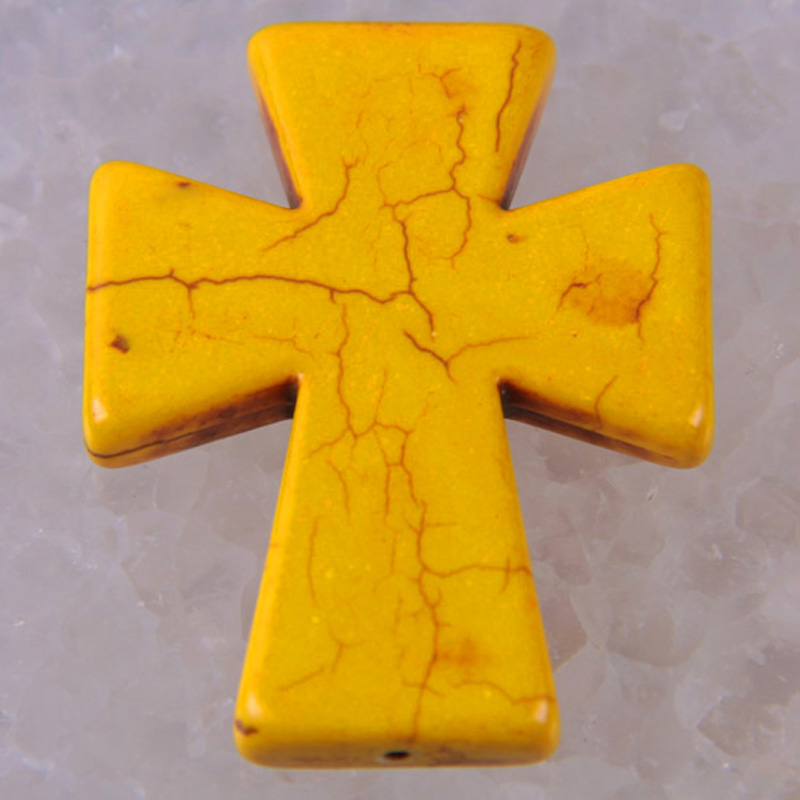 Pendentif croix Turquoise 50x40MM, bijoux pour femme, , perle ample, S009-S018