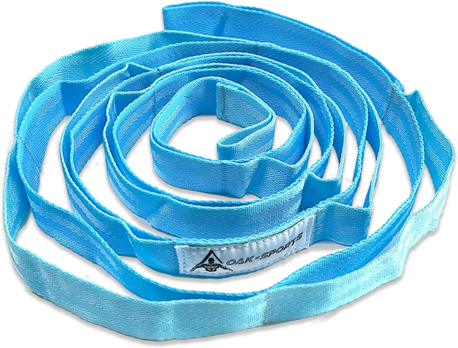 Correa de estiramiento Correa de yoga con bucles, correas elásticas para fisioterapia, correa de ejercicio no elástica para Pilates, danza: Azul cielo