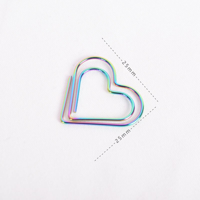 12pcs/set Colorful Office Paper Clips "Love" Paperclip Bookmarks Paper Clips Paper Clips Stationery Memo 25mm