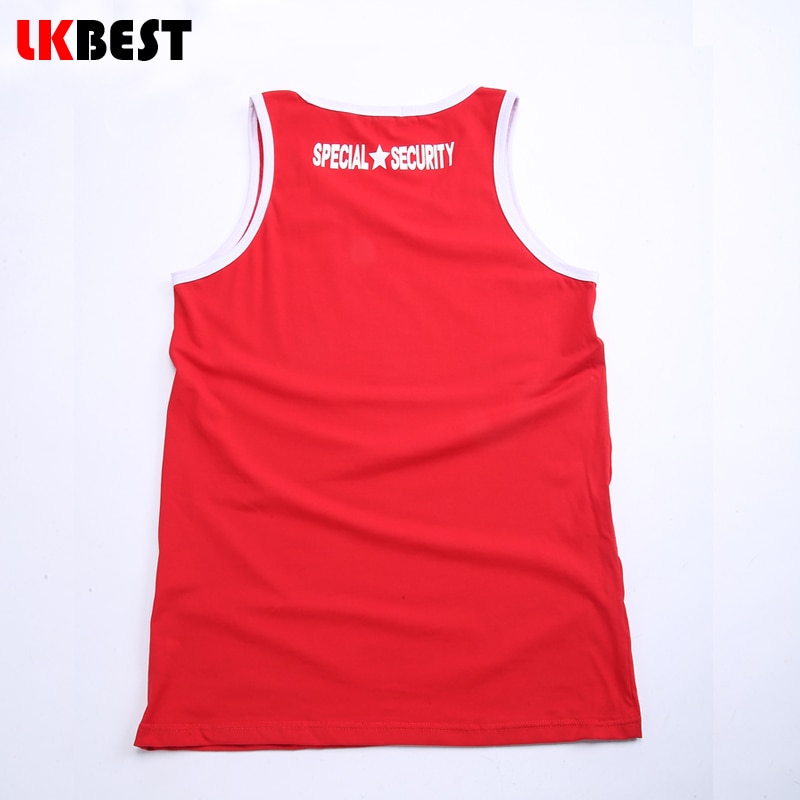 Lkbest menns tank-tops casual bomull herre vest world police mønster underskjorte herre merke klær 3 farger m-xxl (n -191)
