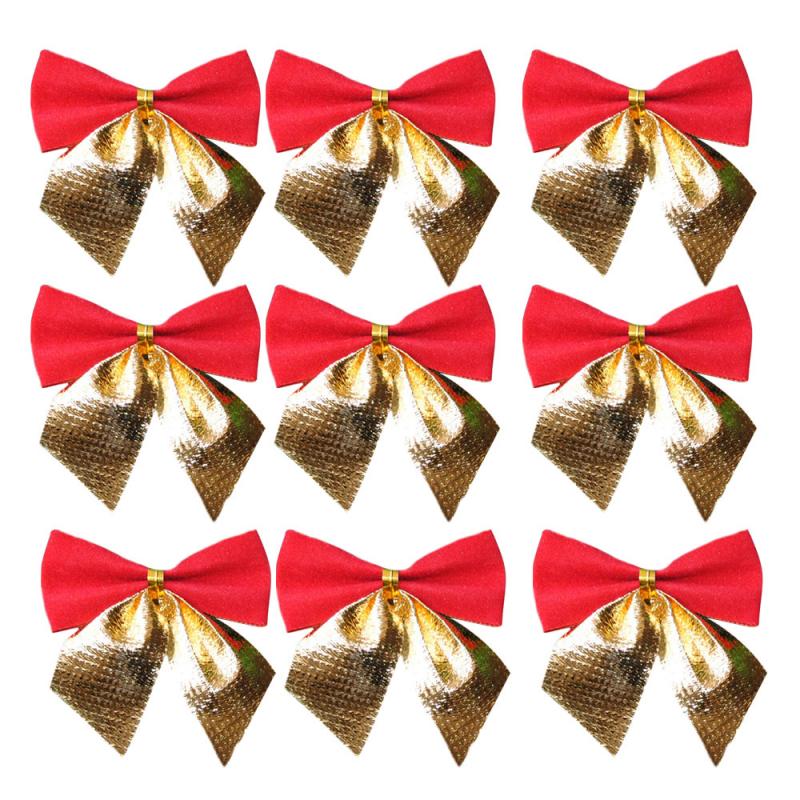 1 pack guld röd/guld/blå/silver sammetsrosett träd juldekoration fest bröllopsdekoration julrosor