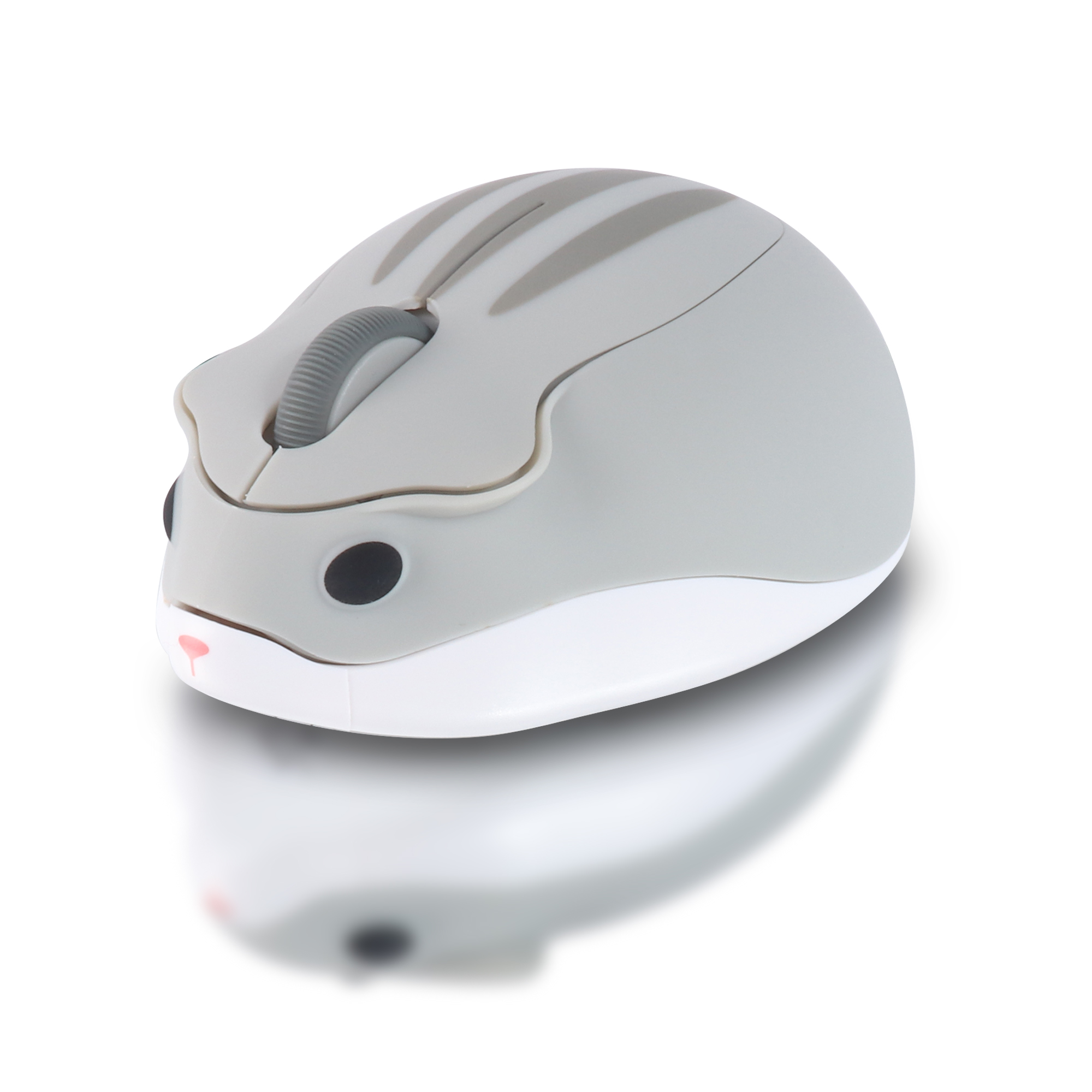 Mini mouse sem fio 3d fofo hamster 2.4g bluetooth modo duplo conectividade bateria de longa duração mudo mouse óptico usb para laptop pc: Rosa