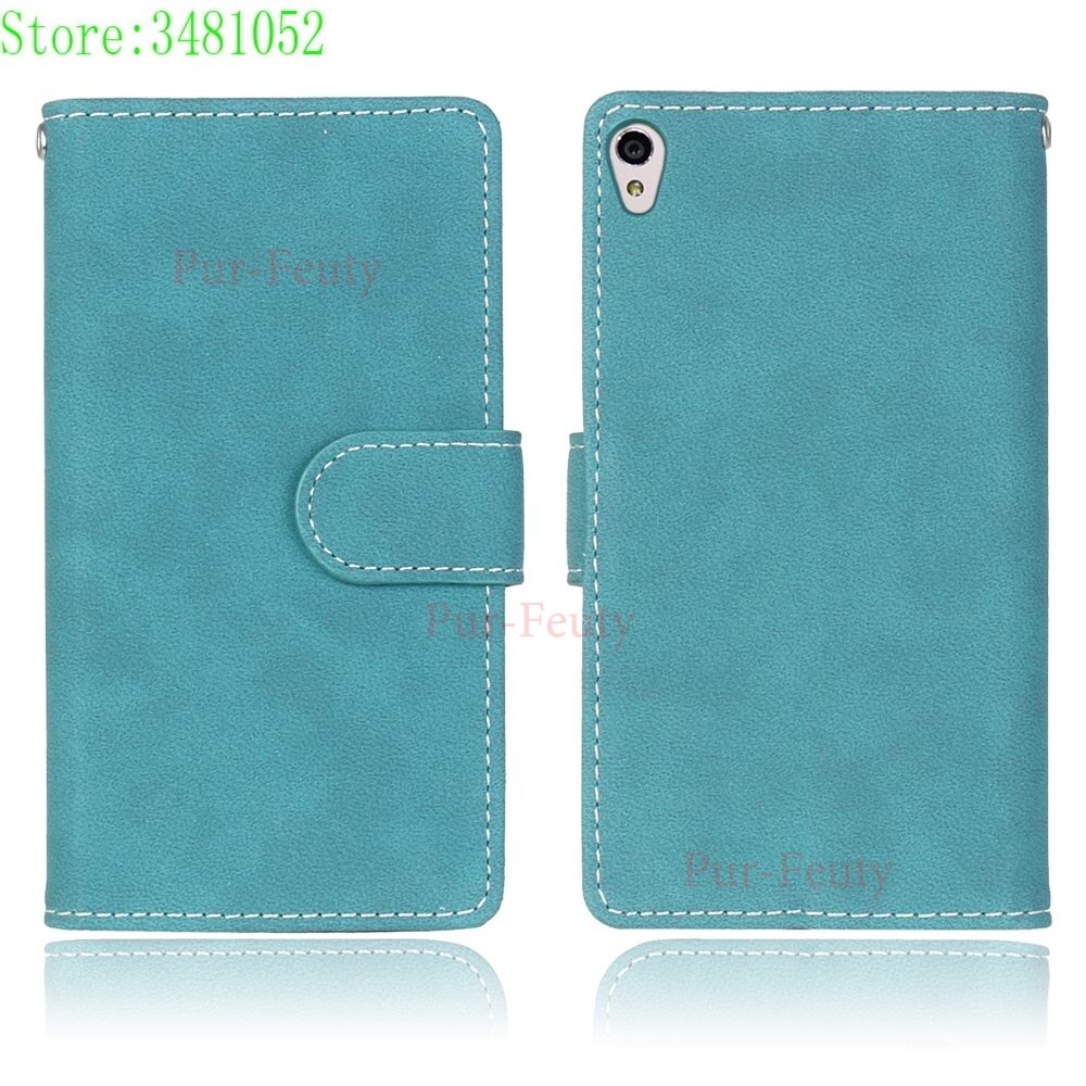 Flip Telefoon Case voor Sony Xperia XA LTE F3111 F3112 F3116 Retro Wallet Card Slot PU leather case voor Sony F 3111 3112 Phone bag: Blue