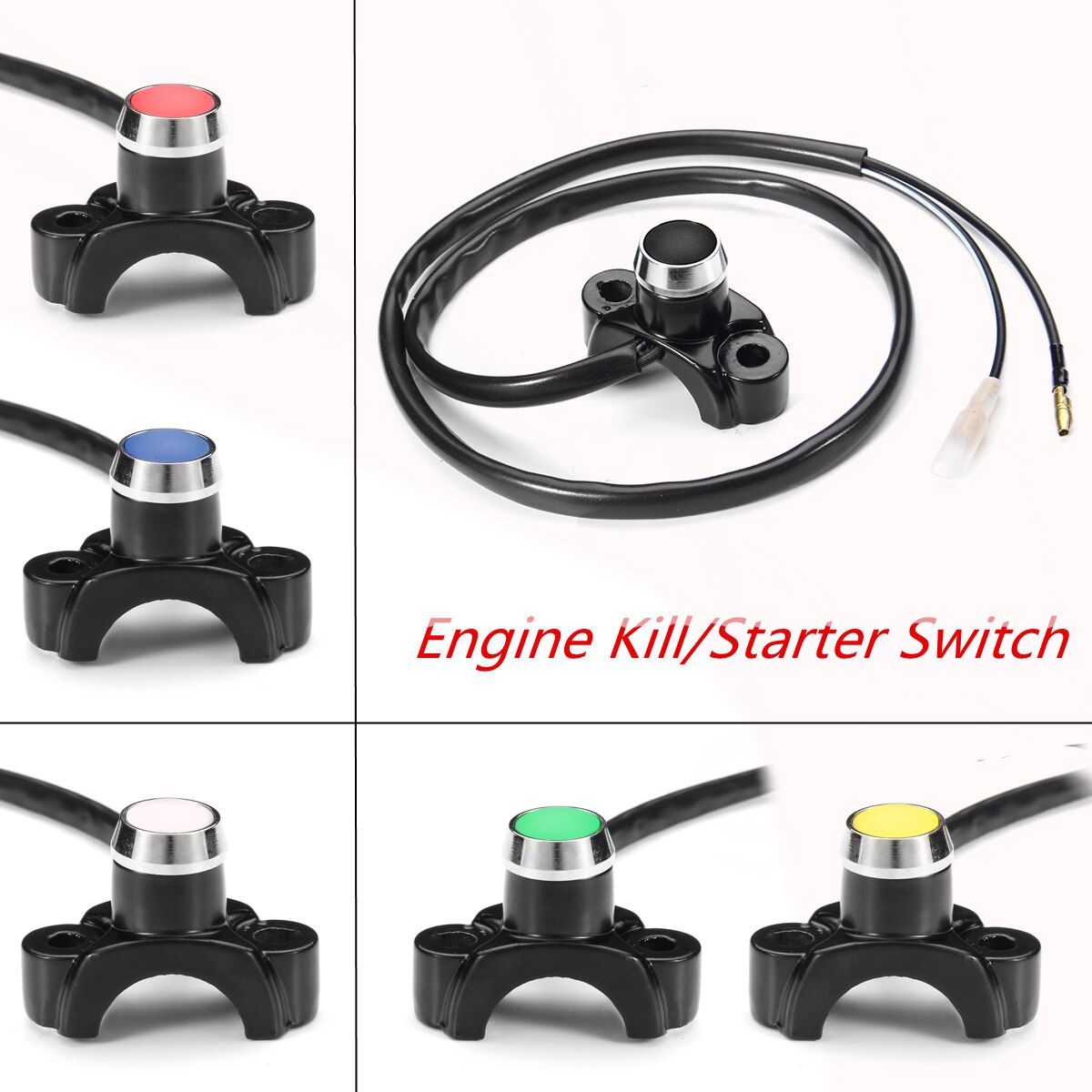 22mm CNC Billet Universal Motorcycle Dirt Bike ATV Engine Stop Start Kill Switch Button Engine Start Kill Switch