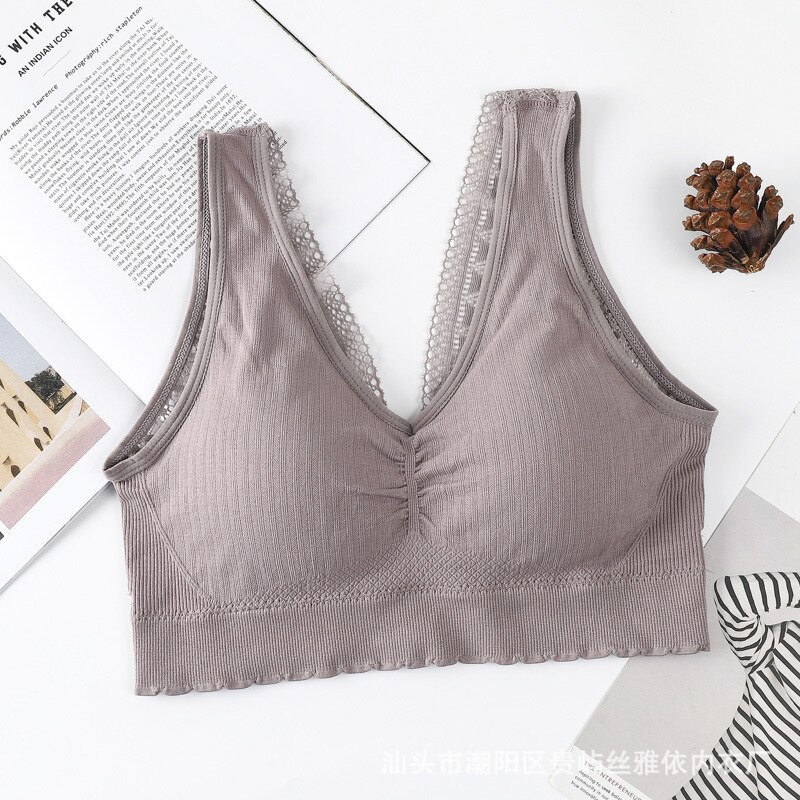 Sujetador transpirable deportivo de copa completa, top, se cruza en la espalda, antichoque, push-up, para entrenamiento, gimnasio, correr, yoga, fitness: grey purple