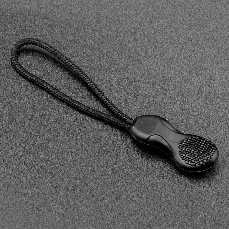 Tirador de cremallera con Clip de repuesto para bolsa, Maleta, tienda, mochila, cabeza de cremallera, 20 Uds.: black