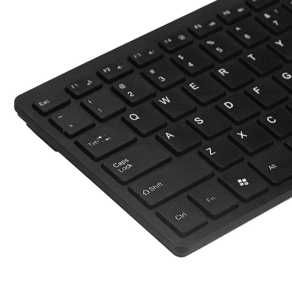 Slim Ergonimic Black 2.4GHz Cordless Wireless Keyboard and Mouse Set USB recceiver For PC Desktop Laptop 20A