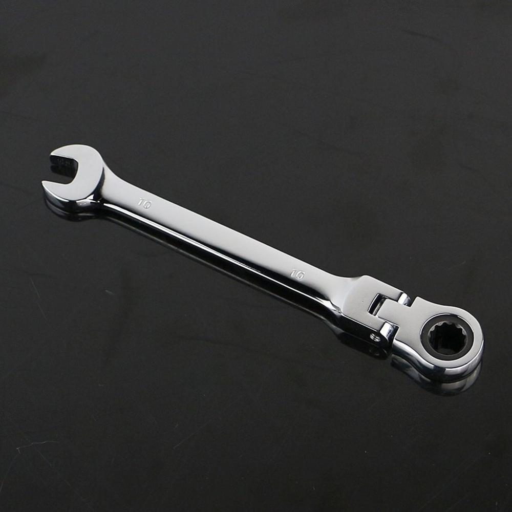 8-19mm Reversible Movable Head Ratchet Wrench Socket Spanner Flexible Head Automotive Repair Hardware Tool