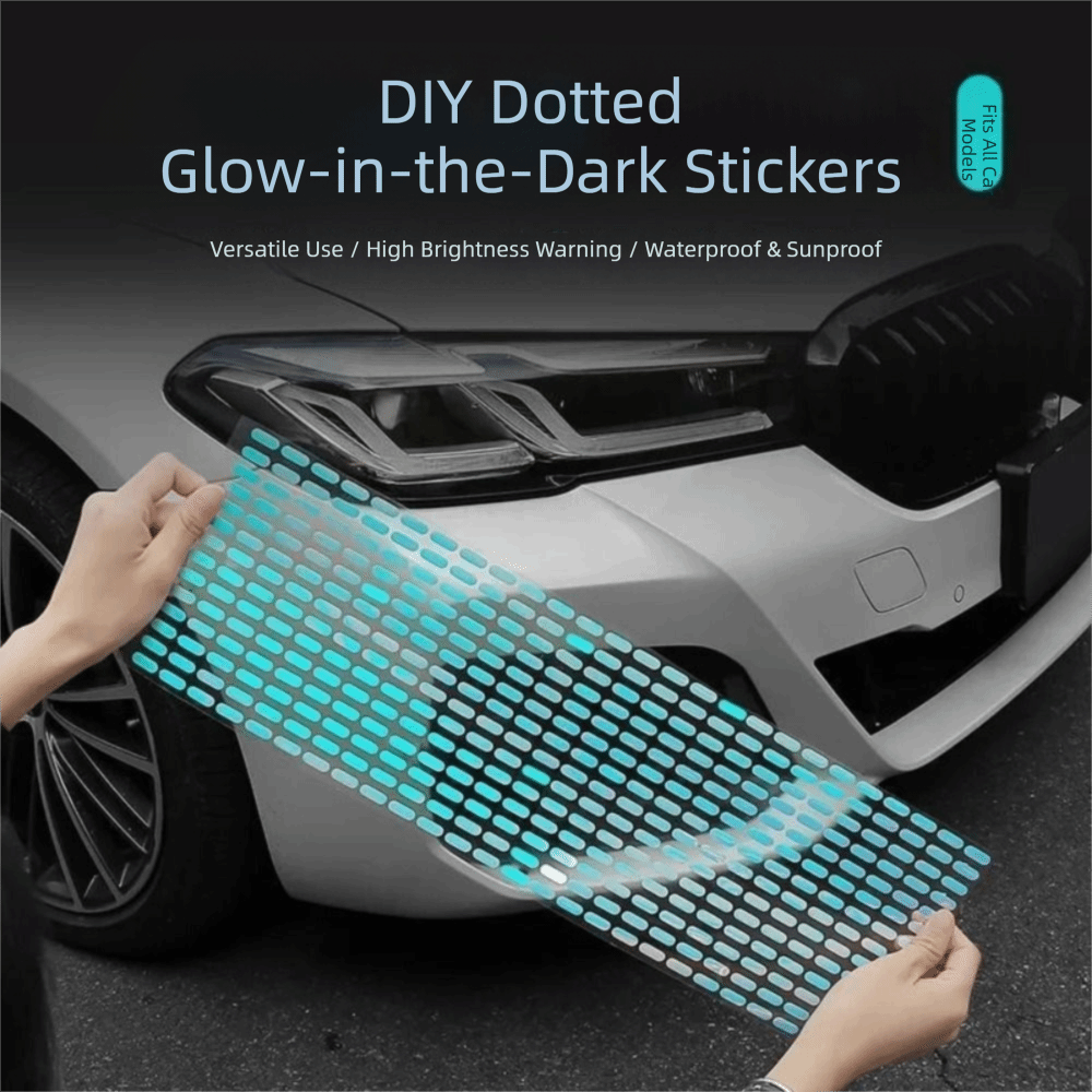Reflecterende gestippelde lijnstickers Zelfklevende fluorescerende fluorescerende stickers Nachtelijke rijveiligheid DIY-versiering