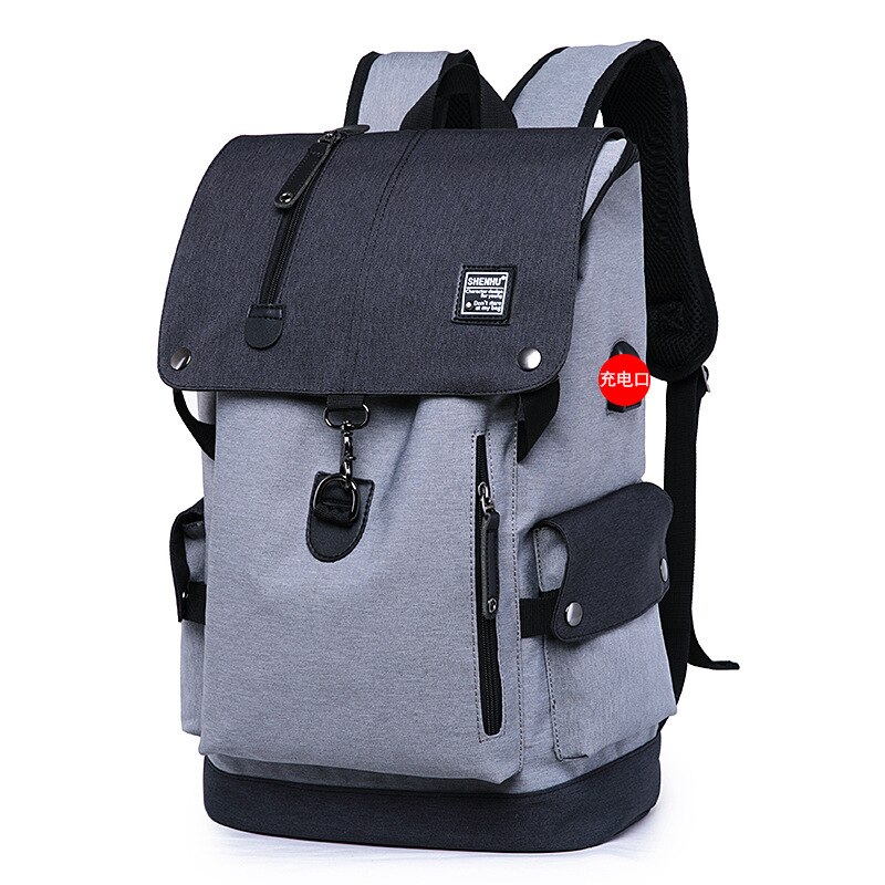 Mochila para ordenador portátil de 15,6 pulgadas para hombre, morral escolar para estudiantes universitarios, Maleta de viaje grande: Gray Backpack