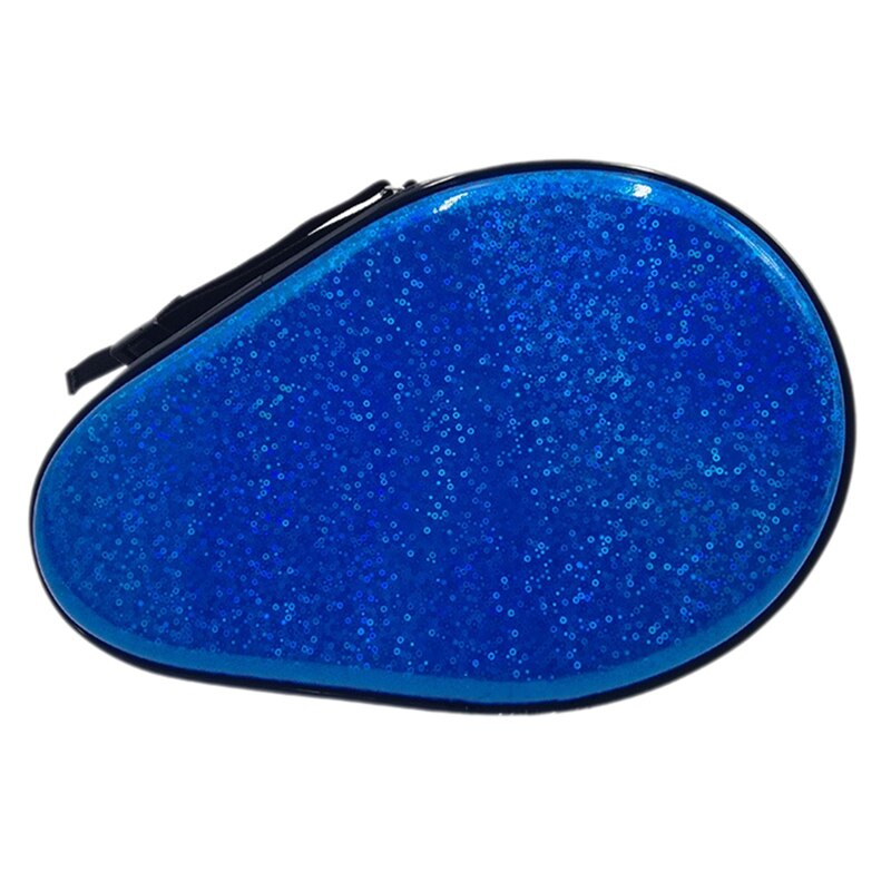Table Tennis Racket Case - Pumpkin Shape - Grating Sequin Design - EVA Material - 28.5x18.5x5cm: Blue