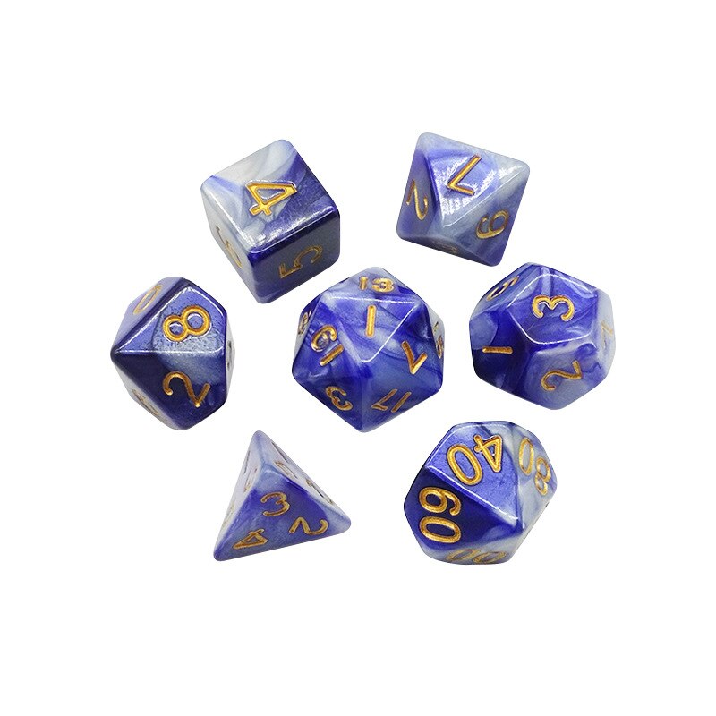 Multi-mix farve 7 stk terning sæt trgp spil polyhedron  d4-d20 multi-facetteret terningtårn akryl dados rpg multi-faced dnd terninger