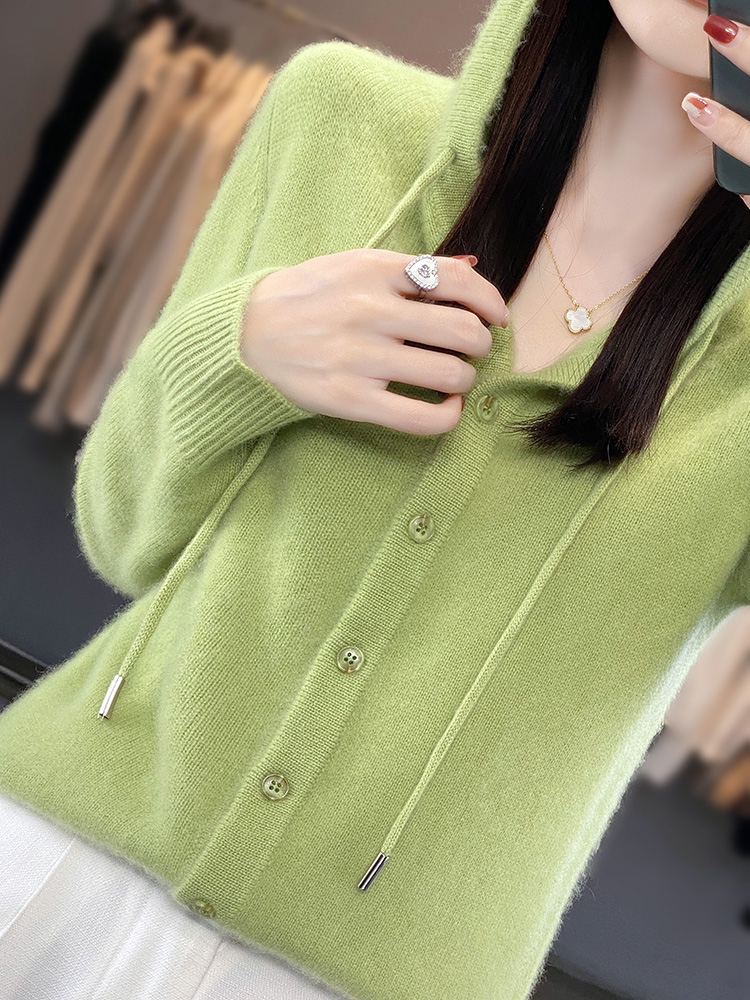 2025 novos cardigans de lã penteado camisola com capuz feminino manga longa malha outerwear senhora roupas de malha topos moda tendência casual