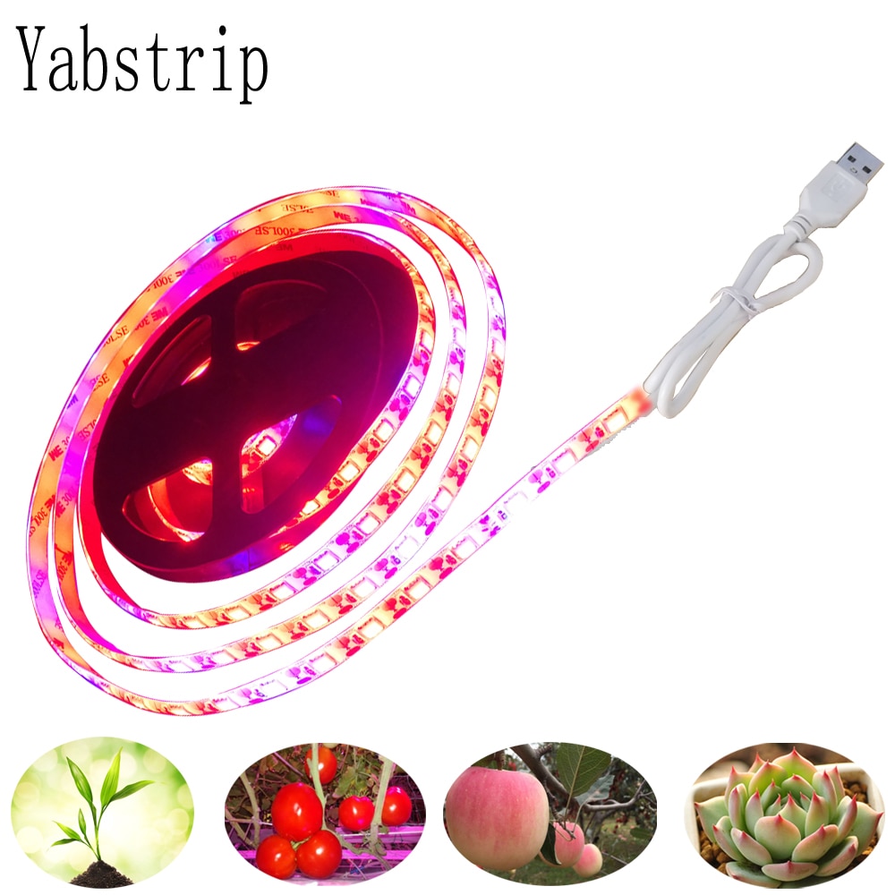 LED Grow Light Full Spectrum USB LED Strip red blue 5050 60LED Phyto Lamps For indoor flower seed Hydroponic Plant Growing lamp