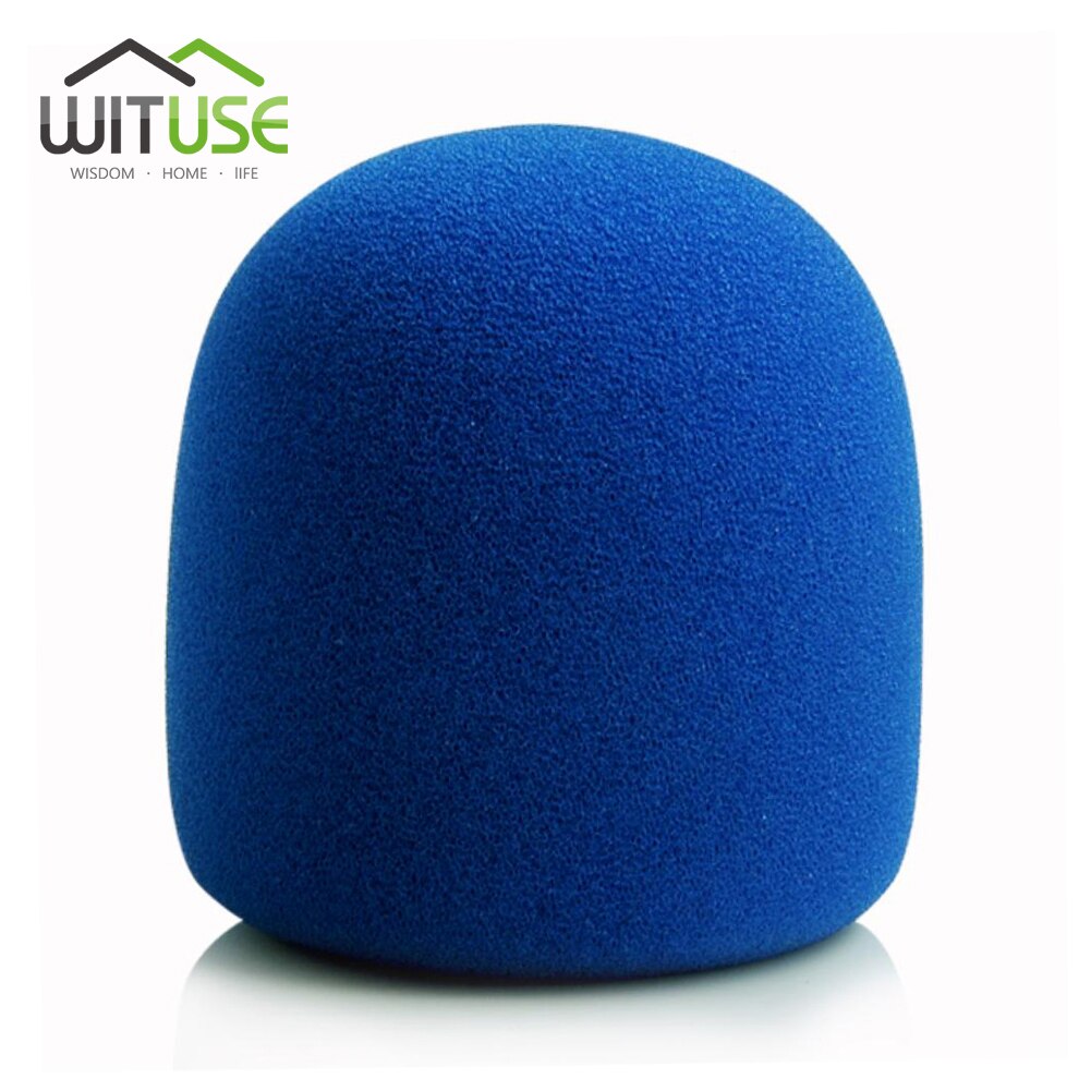 Microphone Foam Thicken Mic Cover Sponge Studio WindScreen Protective Grill Shield Soft Microphone Cap: Blue