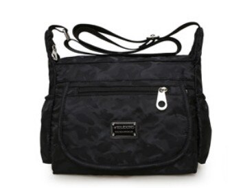 Dameveske vanntett oxford messenger crossbody bag for dame reise skuldervesker stor kapasitet: Svart