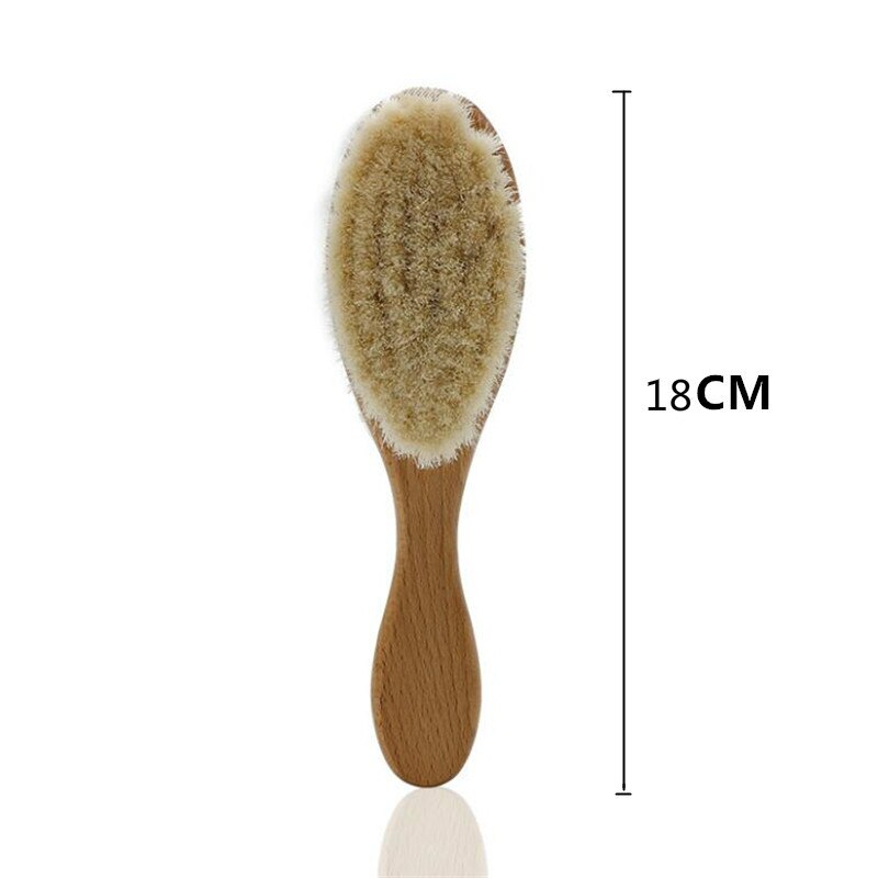 1pcs Baby Shampoo Brush Bath Bath Wool Brush Solid Wood Haircut Hair Brush Neck Sweep Beech Oil Head Brush