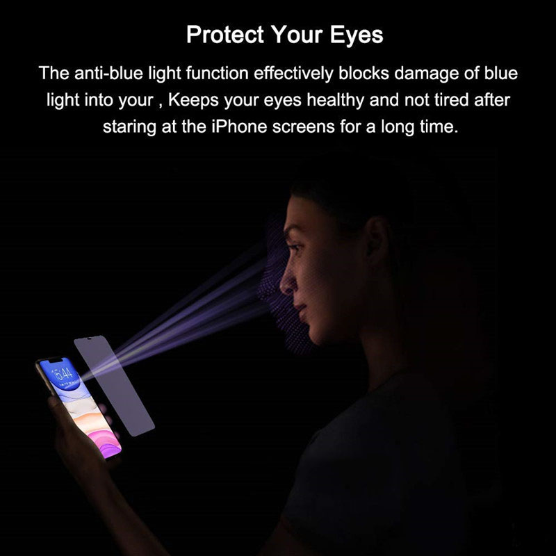 Protetor de tela de privacidade anti-luz azul, 5 peças para iphone 15 14 13 12 mini 11 pro xr xs max película protetora de vidro anti-espionagem