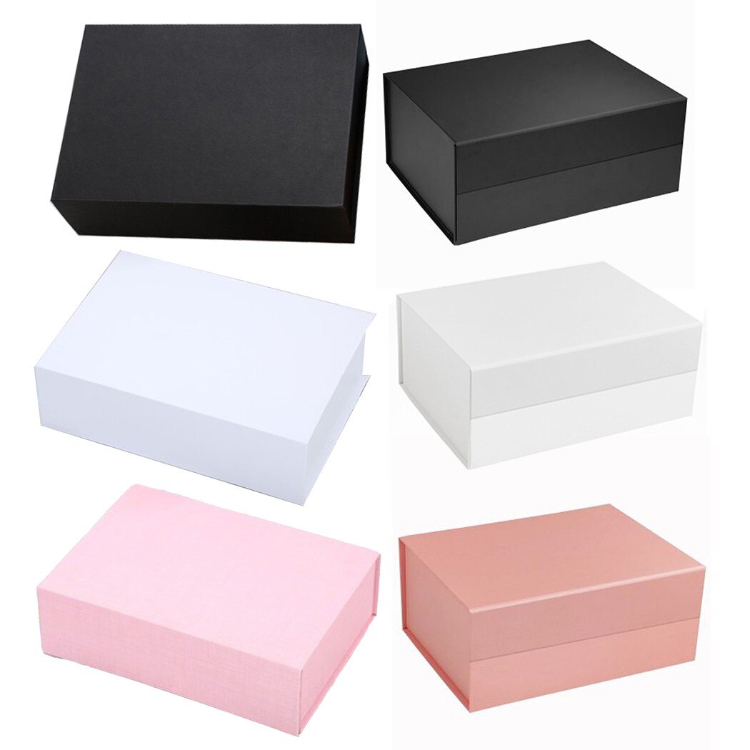 Shoe Box Clothing Black High-end Wedding Anniversary Party Box Custom Empty Box Clamshell Folding Box Packaging Box