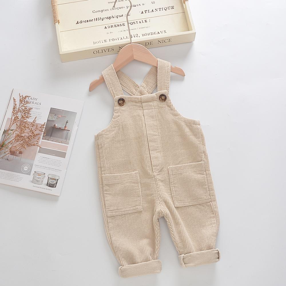 Milancel Kids Overalls Baby Overalls Solid Corduroy Jongens Broek Winter Overalls Voor Kinderen Meisjes Kleding: beige / 4T