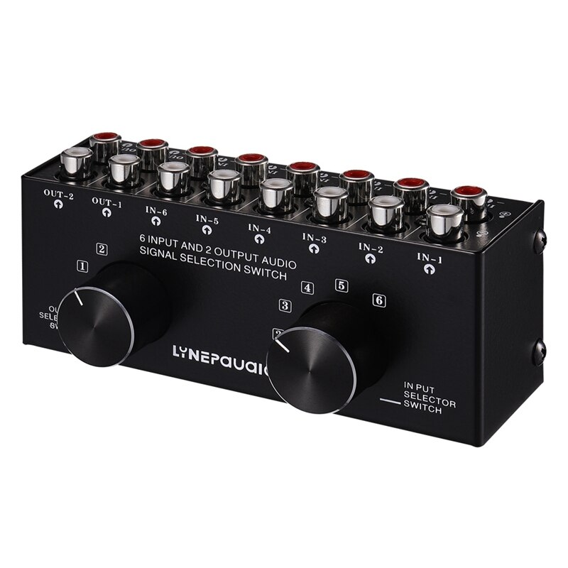 Umschalter 6 in 2 aus oder 2 in 6 Heraus Kopfhörer Lautsprecher Umschalter Stereo Klang Quelle Signal Auswahl Umschalter, Schnittstelle Nimmt RCA