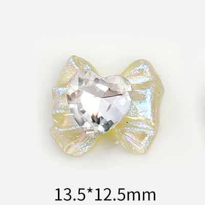10 Uds. De abalorios para uñas de Sailor Warrior Moon 3D, lazo rosa brillante para niñas, gemas de diamante blanco, diamantes de imitación para uñas, piezas de uñas de japonés: Negro