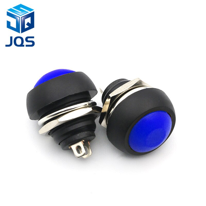 12mm PBS-33B Waterproof Momentary ON OFF Push Button Swithch Mini Round Switch: Blue