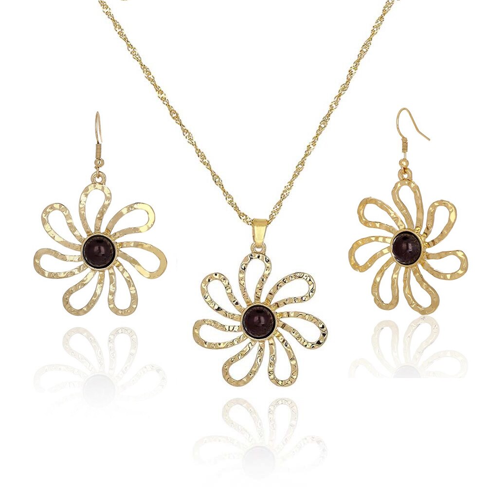 Vendita SophiaXuan moda Hawaiian Flowers Set di gioielli collana tartaruga donna promozione orecchini all&#39;ingrosso collana per donna: ZH0013GOGR