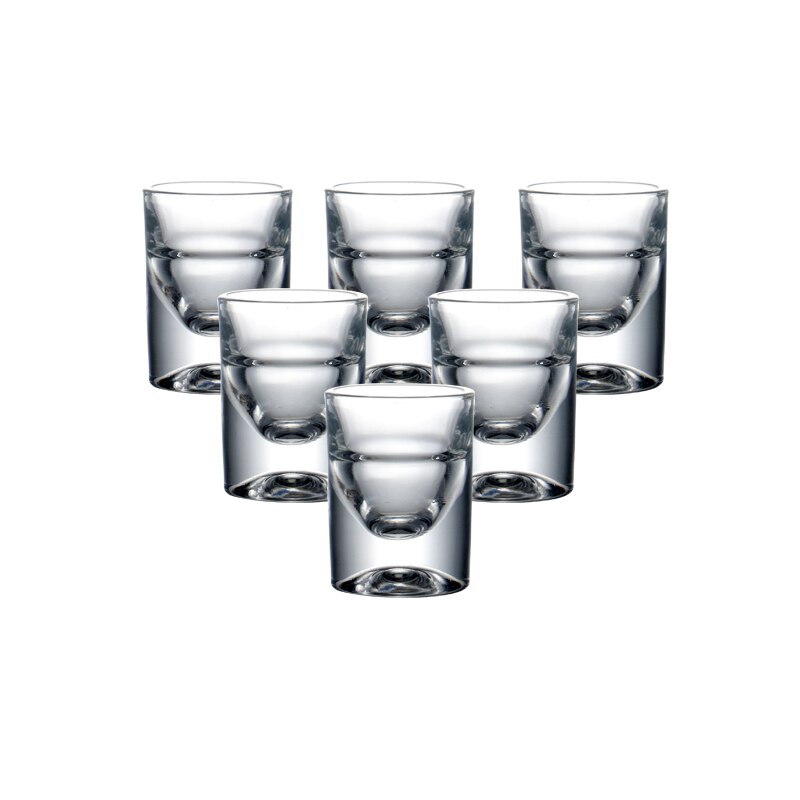 6 dele sæt krystalglas vodka glas spiritus vinglas glas festdrink charmerende tykt bundglas: 6 stk 15ml