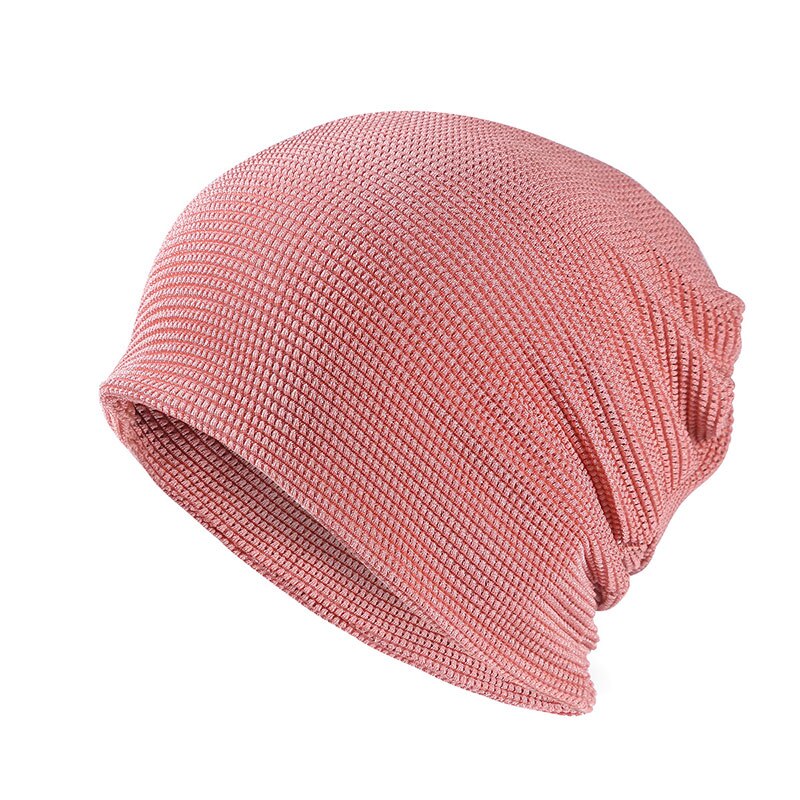 Sommer pustende turban lue kul strømpe hule hatter for kvinner menn skullies beanies panser bagyy cap maske skjerf 2 in 1 hatter: Rosenrød