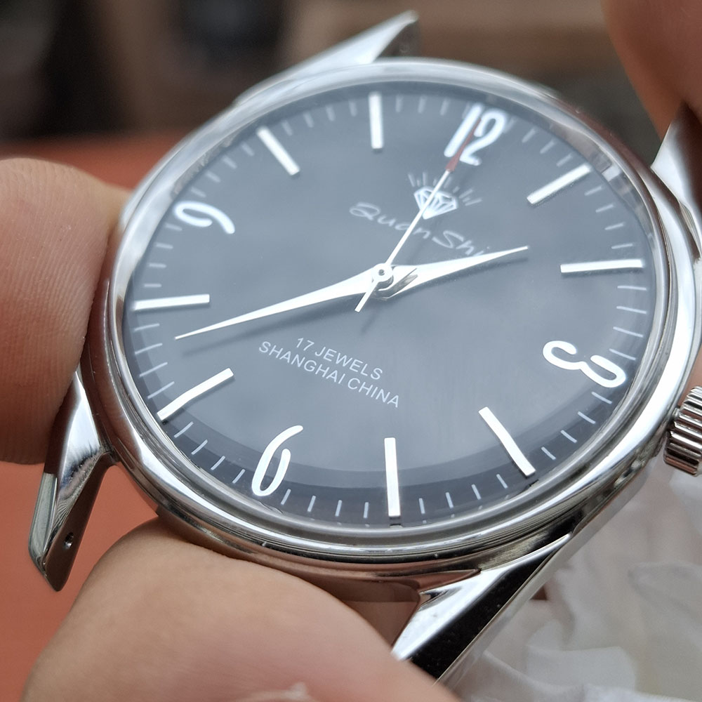 Genuine Shanghai Mechanical Watch Manual Winding 17 Diamond Retro Waterproof Mens Watch Religio Masculino Watche for Men