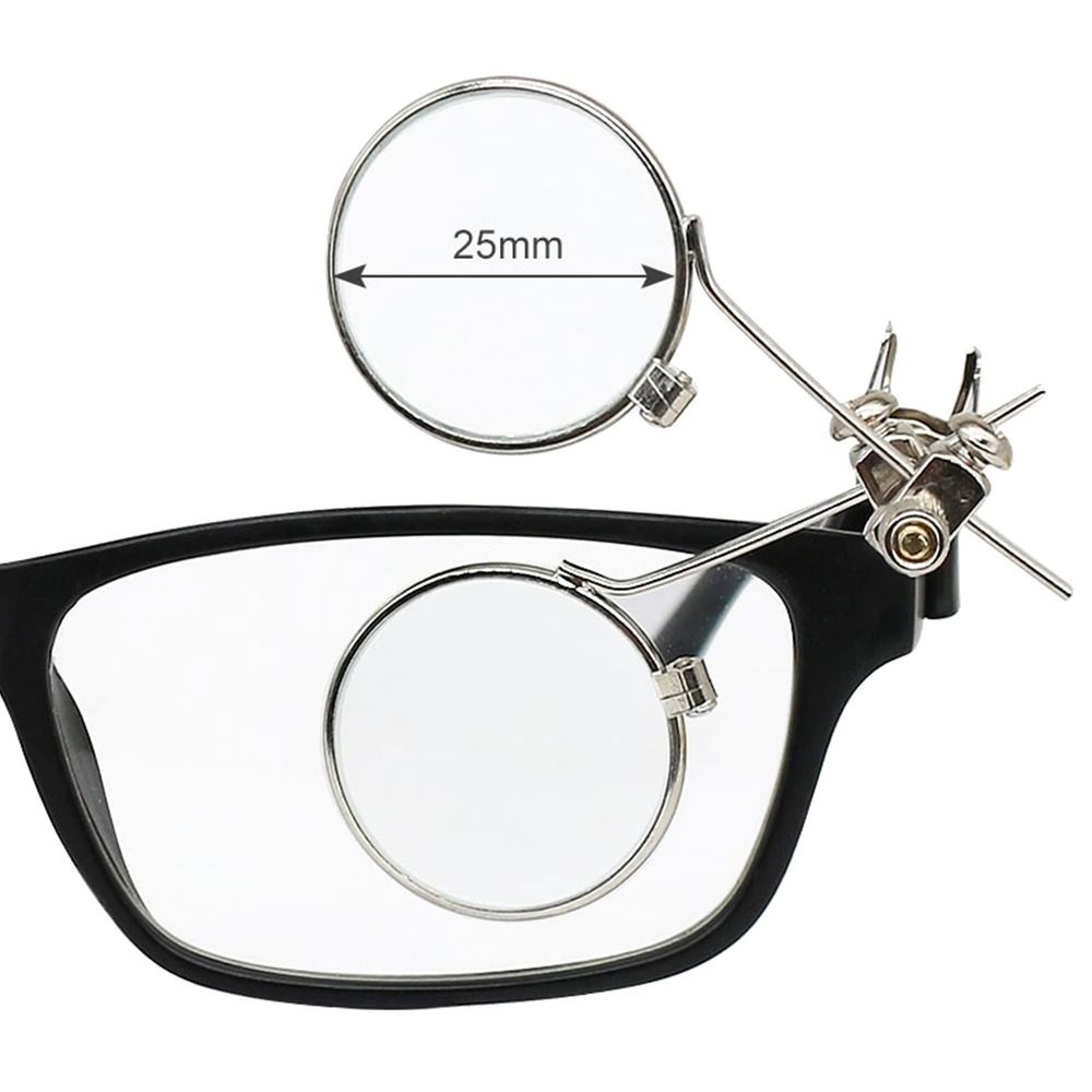 10X Double Lenses Magnifying Glass Stainless Steel Clip Magnifier Rotatable MINI Magnifier Diameter 25mm Monocular Magnifier