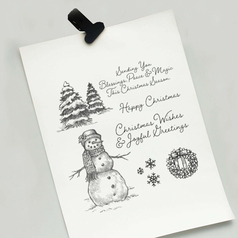 Feliz Navidad silicona sellos transparentes DIY Scrapbooking grabado en relieve para fotos álbum papel decorativo tarjeta arte suministros
