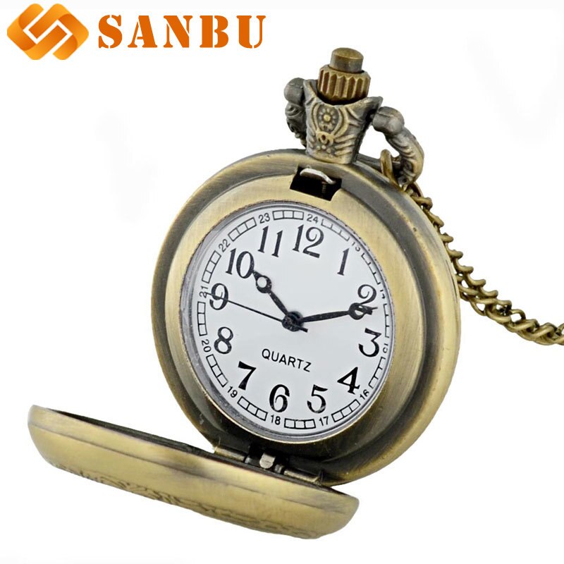 Antieke bronzen steampunk zakhorloge vintage heren dames skelet punk hanger ketting quartz horloges