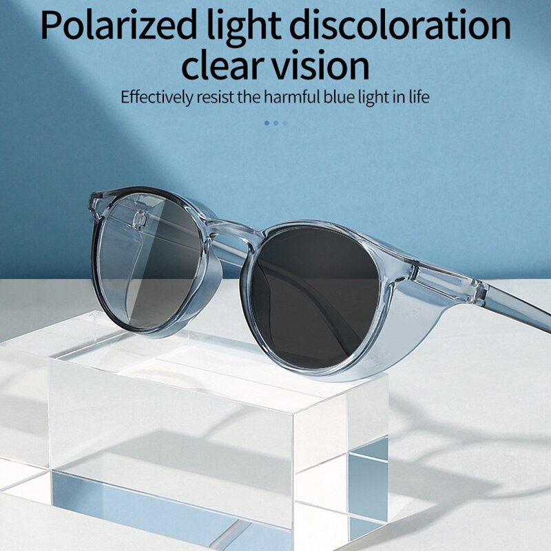 Photochrome Polarisierte Sonnenbrille Seite Schilde Anti-allergie Wind Spritzen Sicherheit Verfärbung Brille