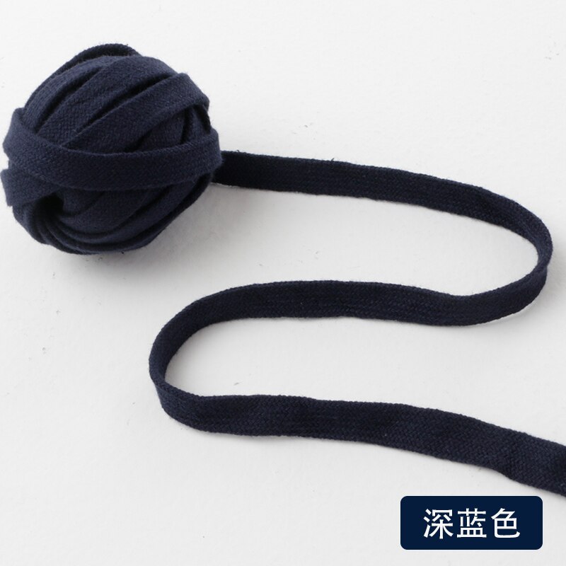 Effen Kleur Eenvoudige Duurzame Non Pilling Pure Katoenen Touw Voor Kleding Riem Schoenveter Materiaal: Dark Blue