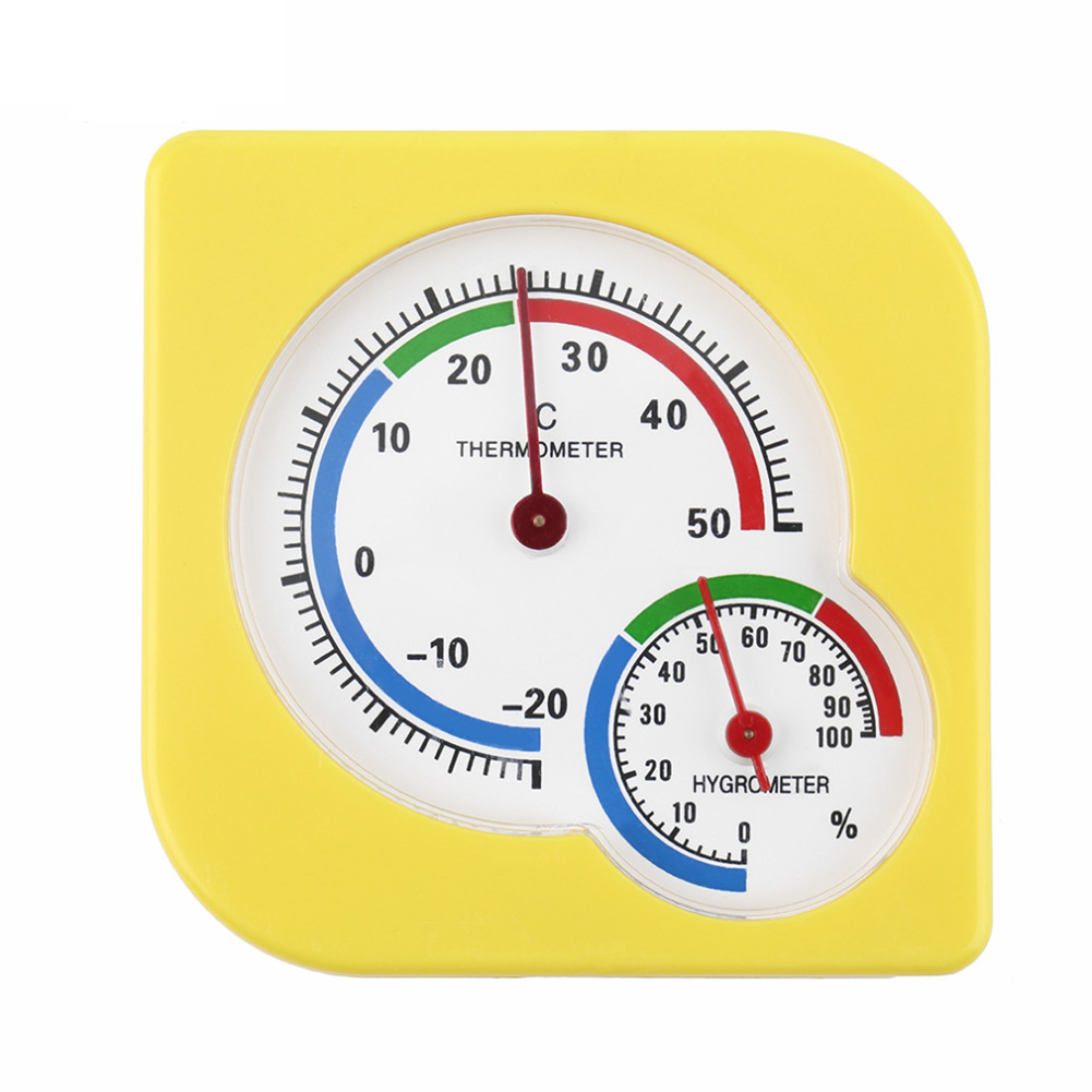 Universal indendørs udendørs vådt hygrometer fugtighedstermometer temp temperaturmåler gul mekanisk termometer