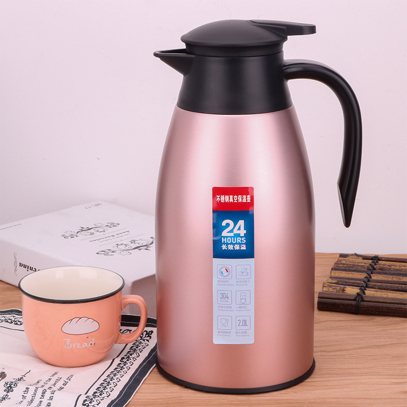 Stainless steel welcome pot insulation pot double vacuum coffee pot kettle home pot 3: Rose gold