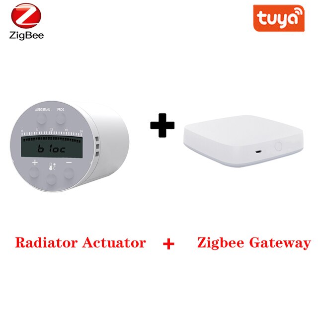 Tuya Smart ZigBee Radiator Actuator Support Alexa TRV Programmable Thermostatic Radiator Valve Temperature Controll: 1 with gateway