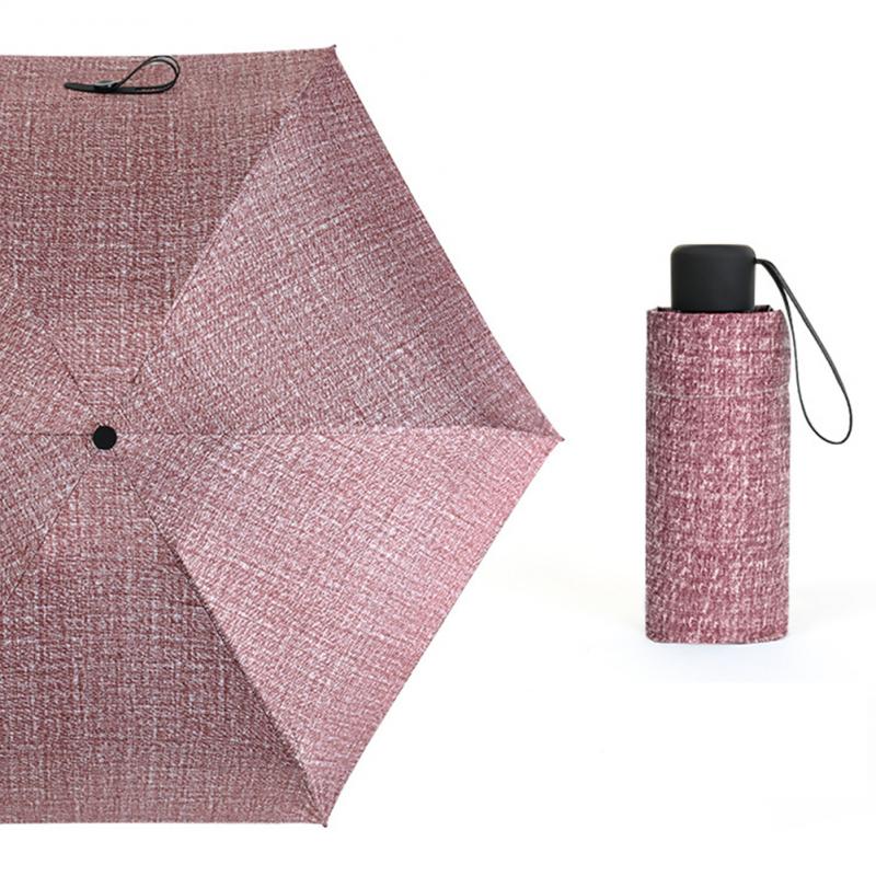 Mini Portable 5 Folding Sun Umbrella Anti UV Pocket Compact Umbrella 4 Color Optional Men Women Umbrella: red