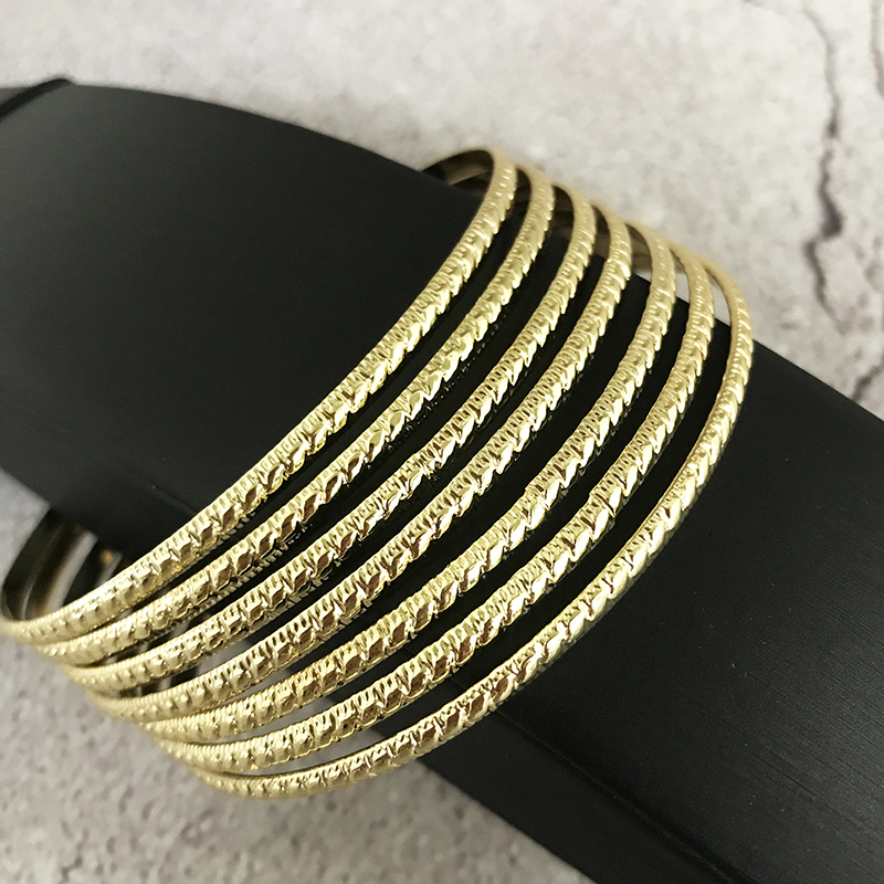 Marokkaanse Stijl Armband Set Goudkleurige Dames Armband Frans Ontworpen Armband Voor Vrouwen Met Luxe Manchet Pols Sieraden: Blue Zinc Plated