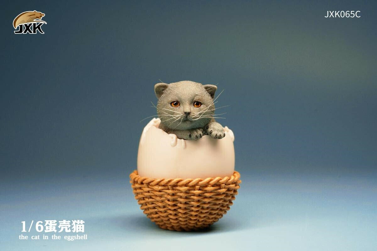 JXK 1/6th Eggshell Cat Model Cute Pet Animal Figure Collector Decor Toy Kid Handmade Oenaments Adults Kids: 065C