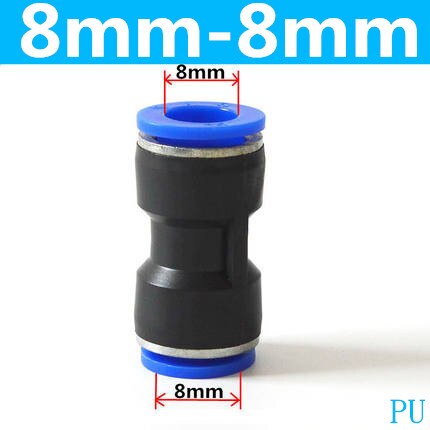 Pneumaattiset liittimet kiinnitys muoviliitin pu  pg 4mm 6mm to 8mm 10mm ilma-vesiletku putki työnnä sisään suorat kaasun pikaliittimet: Pu -8