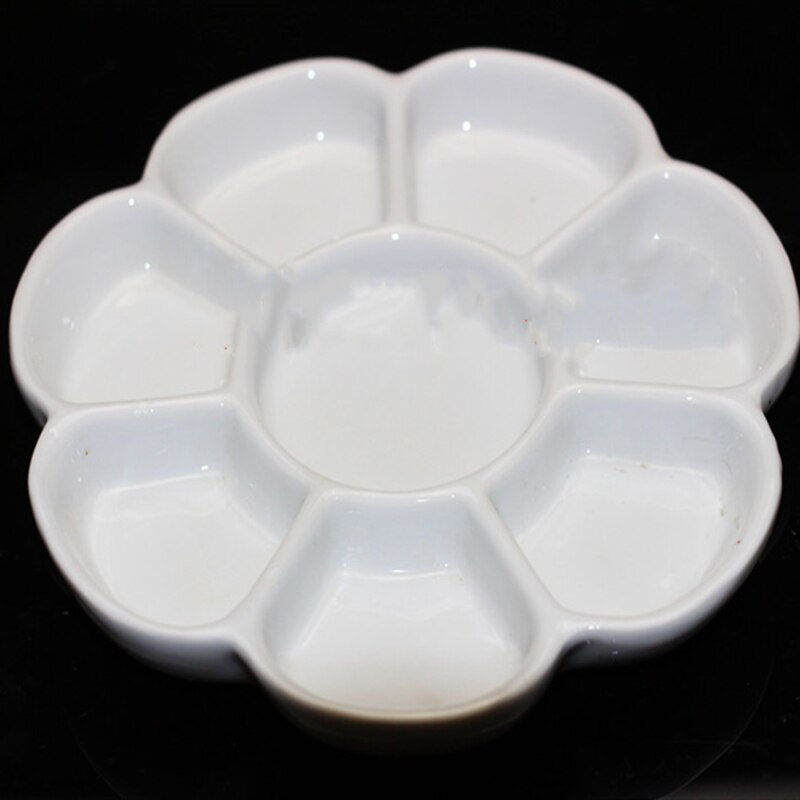 Ceramic Watercolor Paint Palette With Lid - 12 Well Porcelain Mixing Tray For Artists