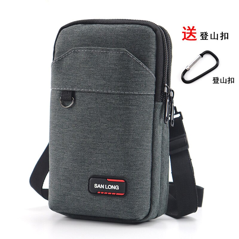 Multi-Functionele Mini Mobiele Telefoon Zakje Mannen Bouwplaats Werk Riem Taille Tas Grote Capaciteit Kleine schoudertas: Dark gray4