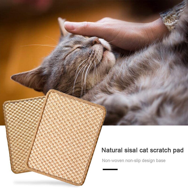 Scratching Mat Natural Premium Woven Sisal Cat Mat Cat Cat Scratch Post Wall Sticker Anti Slip Cat Scratcher Pad for Carpet Sofa