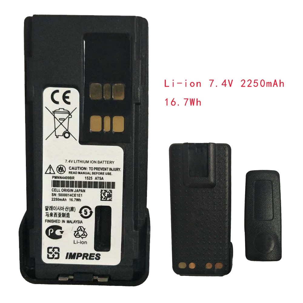 Batería de iones de litio para walkie-talkie Motorola, 7,4 V, 2250mAh, 16.7Wh, XiR, P6600, XPR3500, XPR3300, P6620, DP2600, DE570, Radio con clip de cinturón