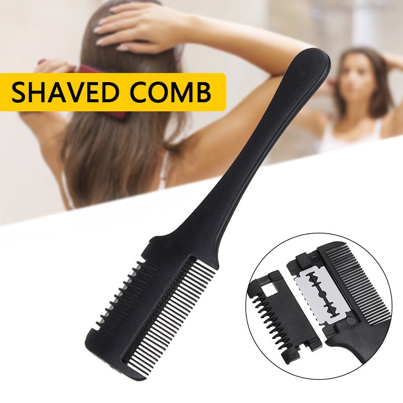 Peine para cortar el pelo, peine con cuchillo, cepillos para el pelo con cuchillas de afeitar, accesorios para peluquería